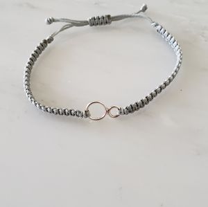 Macrame Bracelet Infinity Bead Silver